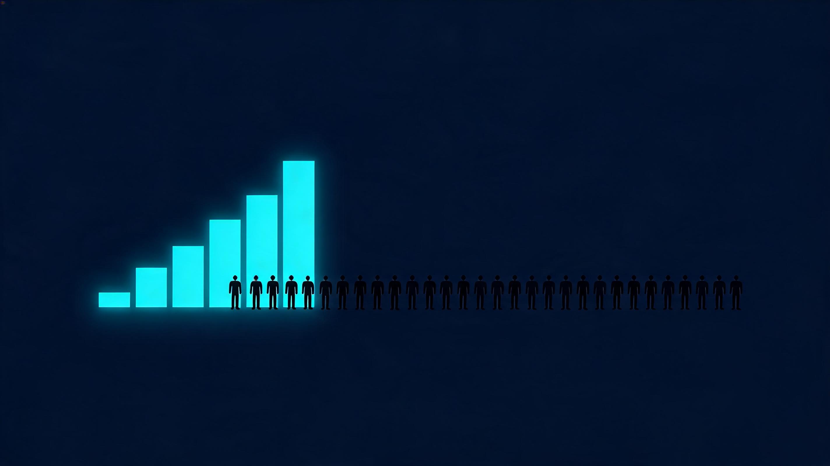 Grafico in crescita accanto a una linea piatta di lavoratori: la produttività che non arriva sugli stipendi